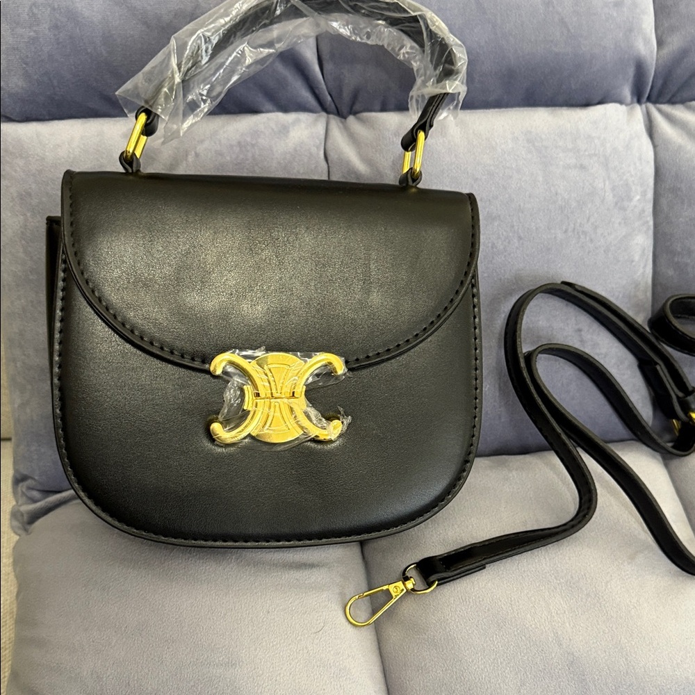 Black Leather Crossbody Bag